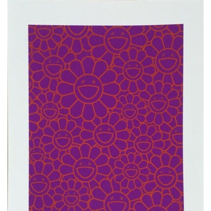 Takashi Murakami-October Story Silkscreen (Orange/Lavender Flowers) - Takashi Murakami-art print