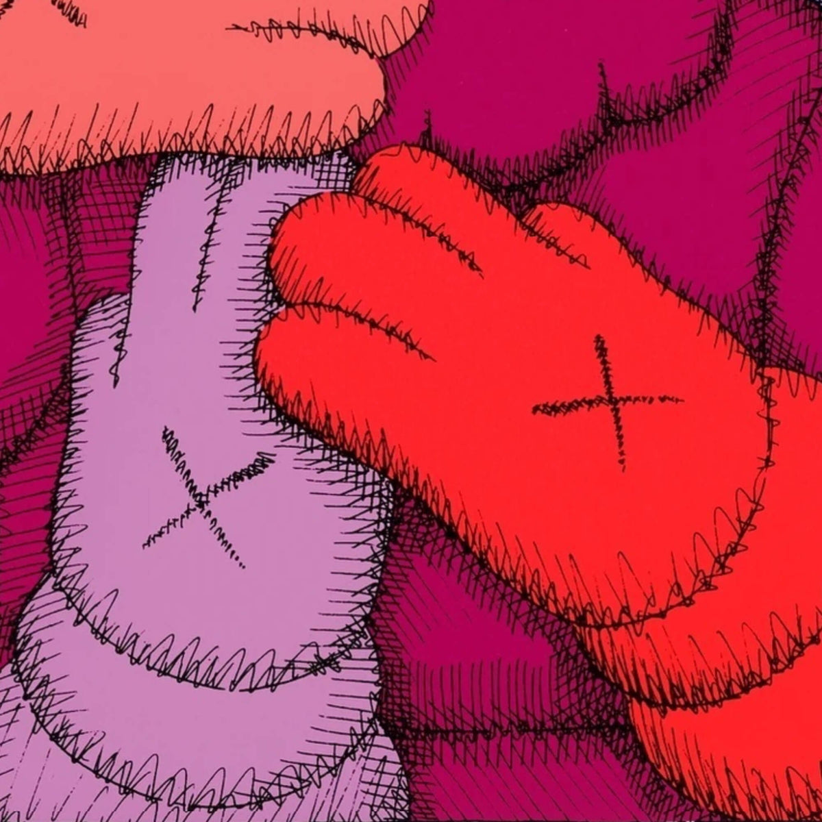 KAWS's Companion (Pink) Print - Hype Museum