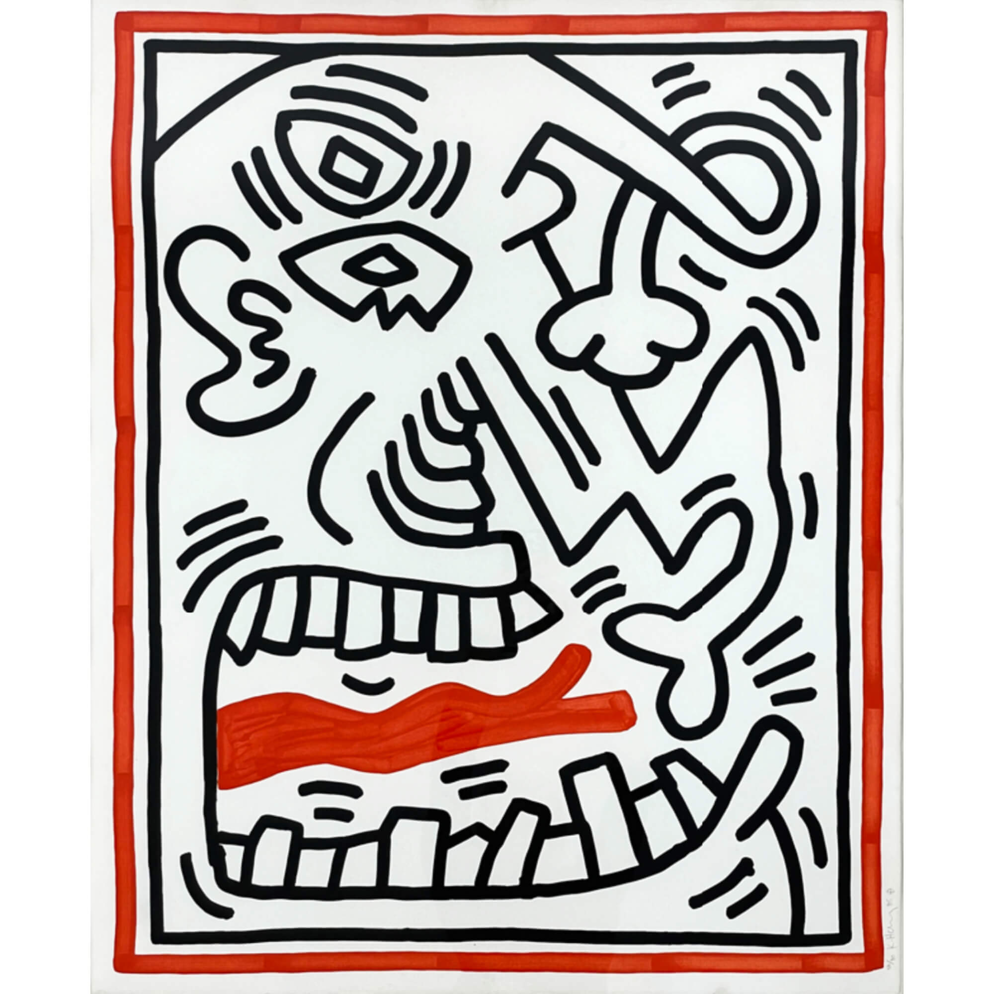 Keith Haring-Three Lithographs 2 - Keith Haring-art print