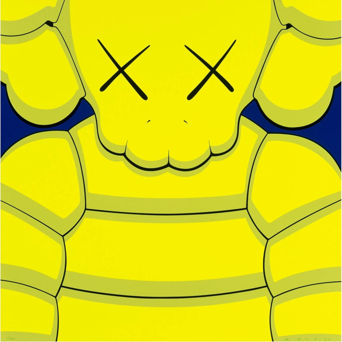KAWS's What Party (Yellow On Blue) Print - Hype Museum
