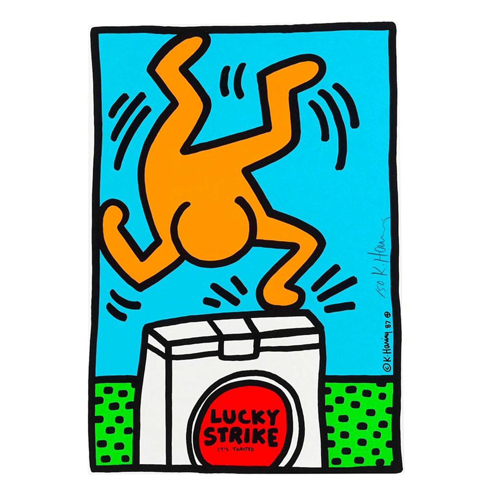 Keith Haring-Lucky Strike (blue) - Keith Haring-art print