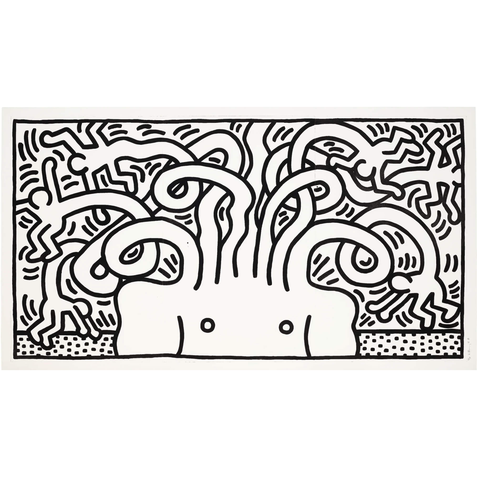 Keith Haring-Medusa Head - Keith Haring-art print