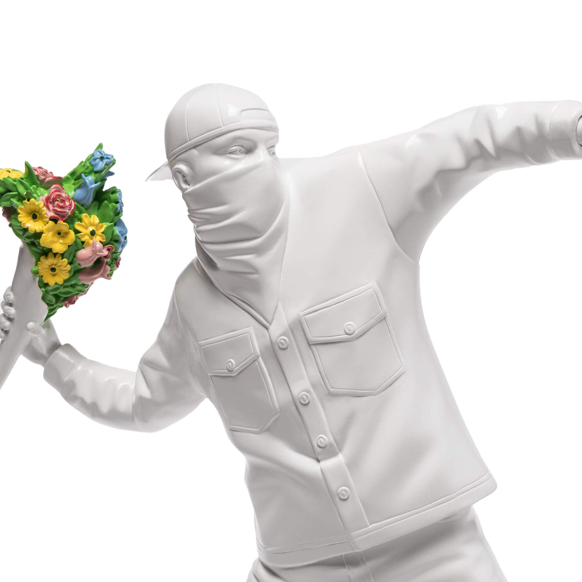 Banksy's Banksy Flower Bomber (White) Print - Hype Museum