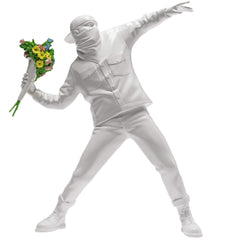 Banksy's Banksy Flower Bomber (White) Print - Hype Museum