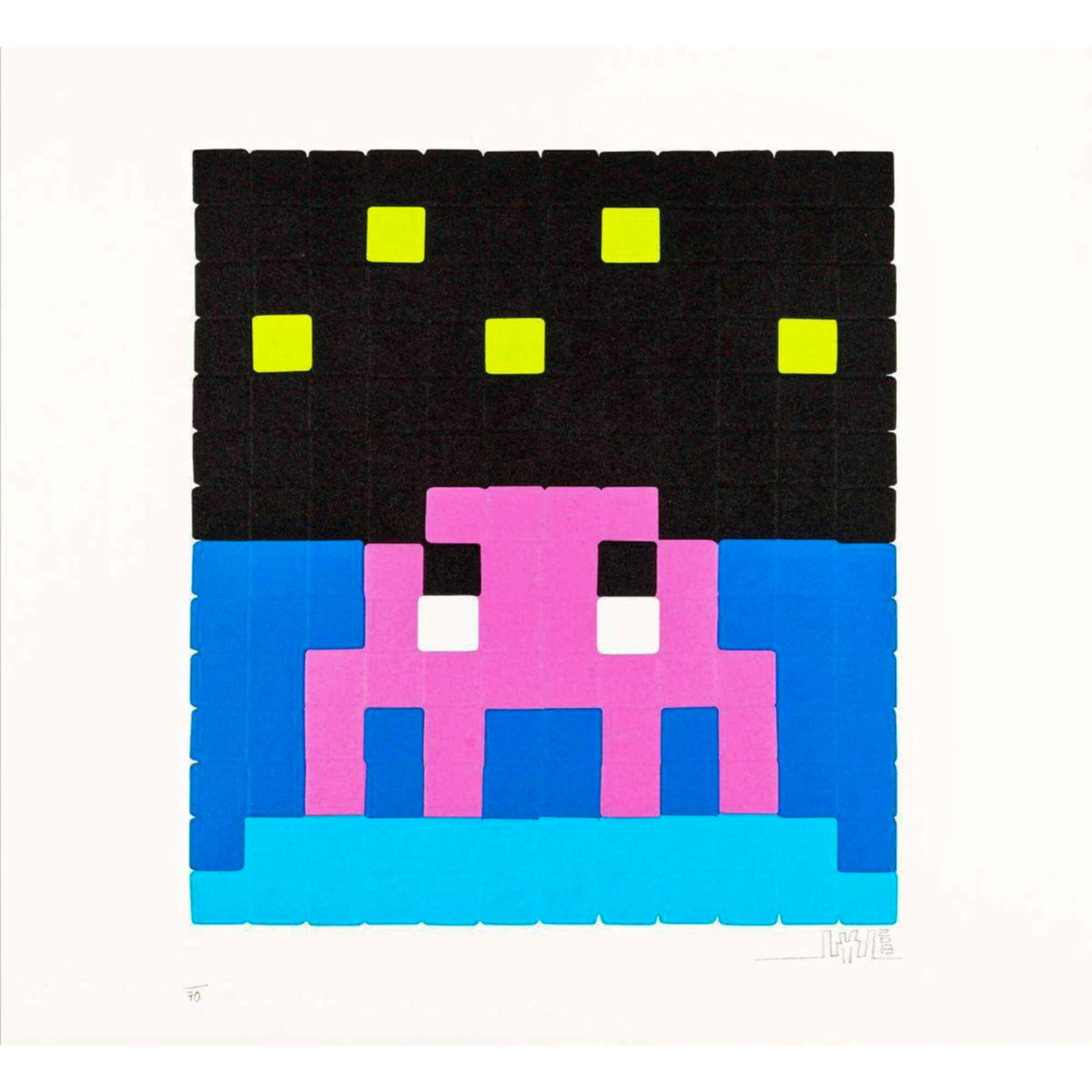 Invader-Space One (pink) - Invader-art print