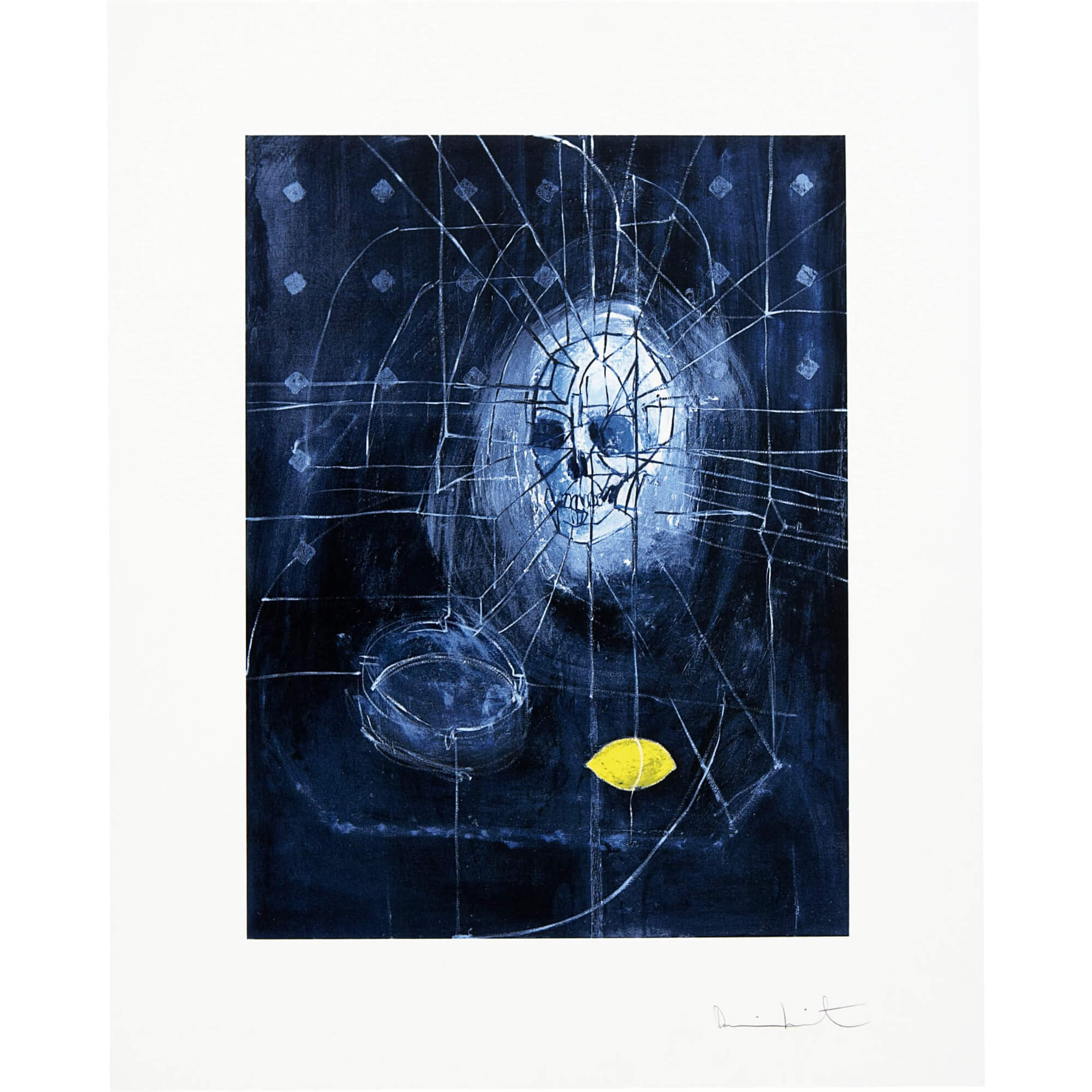 Damien Hirst-Skull With Ashtray And Lemon - Damien Hirst-art print