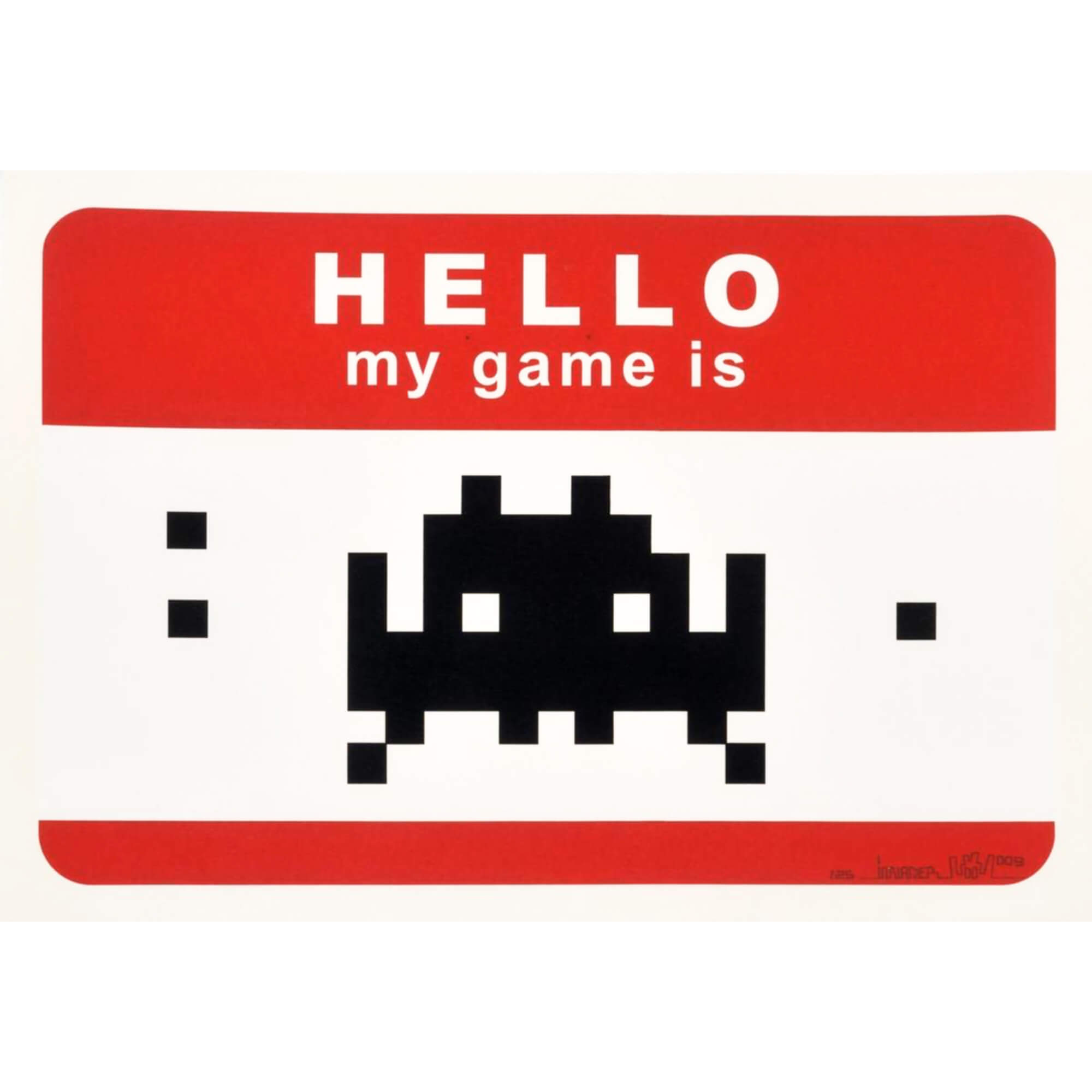 Invader-Hello My Game Is (red) - Invader-art print