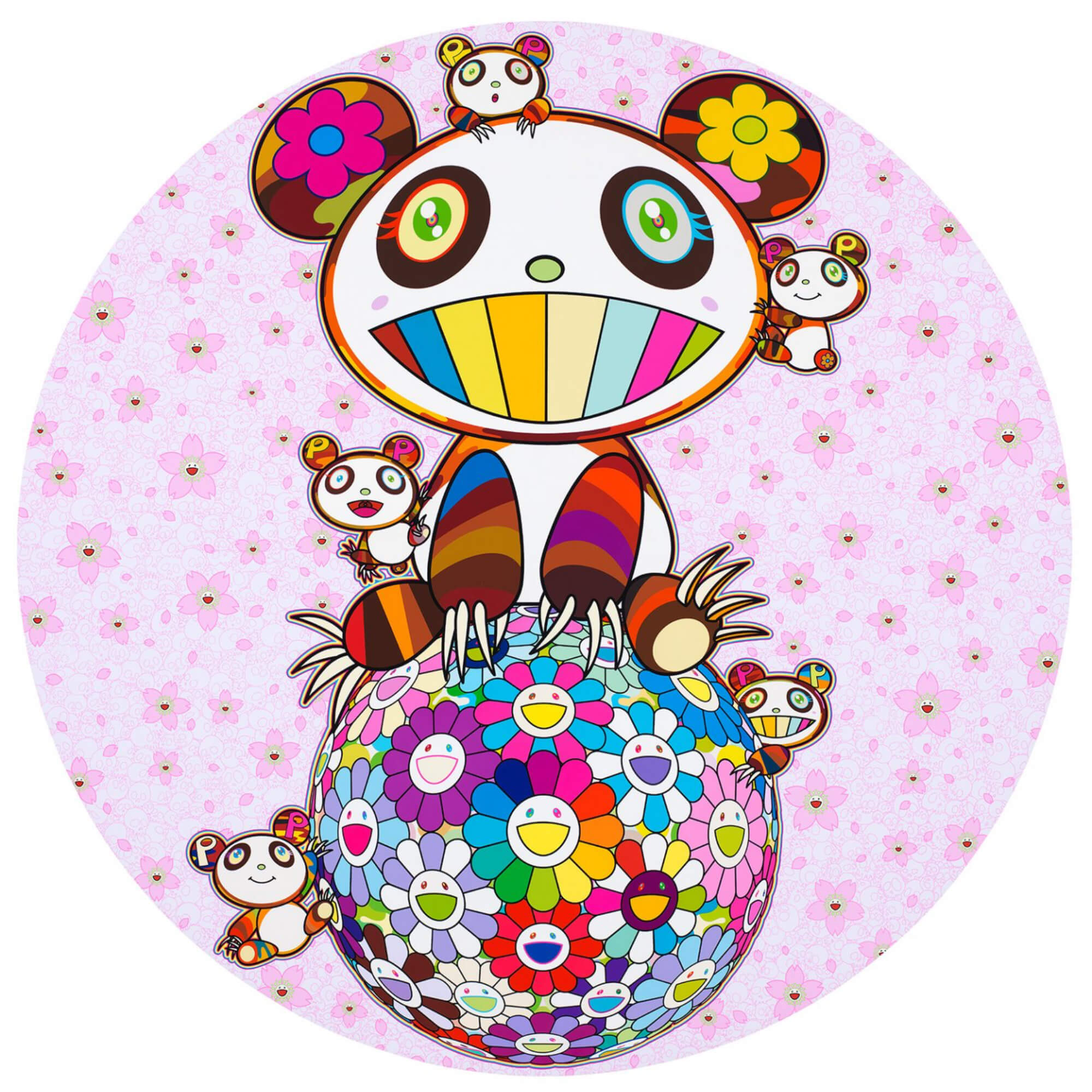 Takashi Murakami's Eye Love Superflat (Pink Logo) Print - Hype Museum