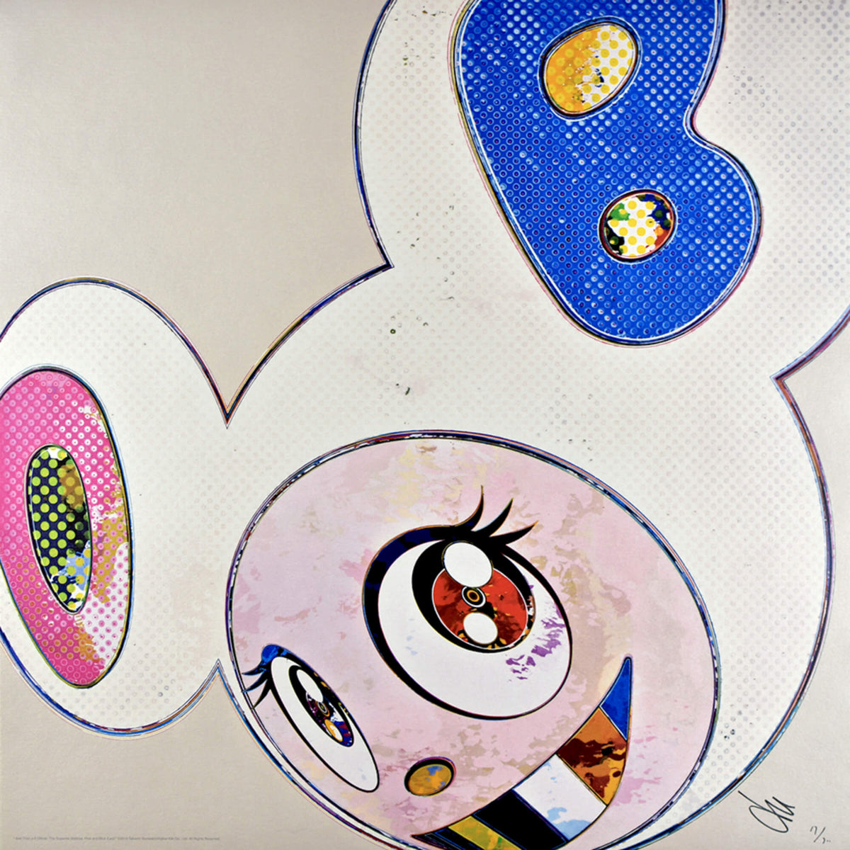 Takashi Murakami's Eye Love Superflat (Pink Logo) Print - Hype Museum