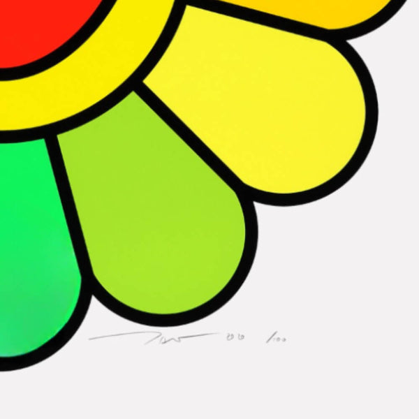 Takashi Murakami Unisex Colorful Smile Rainbow Flowers 