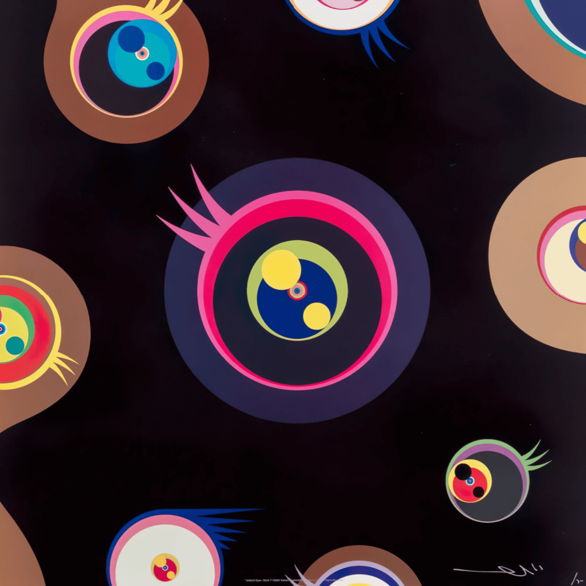 Takashi Murakami-Jellyfish Eyes - Black 1 - Takashi Murakami-art print